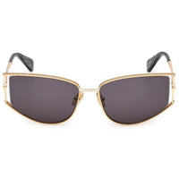 Max Mara Women's Sunglasses - Shiny Deep Gold Metal Oval Full Rim Frame | MM0141 5830A ,