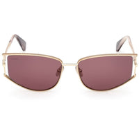 Max Mara Women's Sunglasses - Shiny Pale Gold Metal Oval Full Rim Frame | MM0141 5832Y ,
