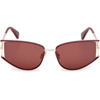 Max Mara Women's Sunglasses - Shiny Bordeaux Metal Oval Full Rim Frame | MM0141 5869S ,