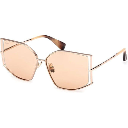 Max Mara Women's Sunglasses - Shiny Rose Gold Metal Butterfly Frame | MM0142 5928E ,