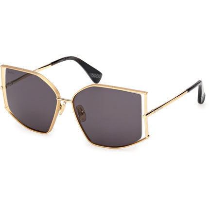 Max Mara Women's Sunglasses - Shiny Deep Gold Metal Butterfly Frame | MM0142 5930A ,
