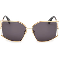Max Mara Women's Sunglasses - Shiny Deep Gold Metal Butterfly Frame | MM0142 5930A ,