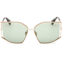 Max Mara Women's Sunglasses - Gold Metal Butterfly Shape Full Rim Frame | MM0142 5932N ,