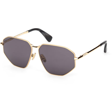 Max Mara Women's Sunglasses - Shiny Deep Gold Metal Geometric Frame | MM0143 5930A ,