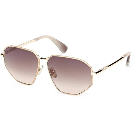 Max Mara Women's Sunglasses - Gold Metal Geometric Shape Full Rim Frame | MM0143 5932F ,
