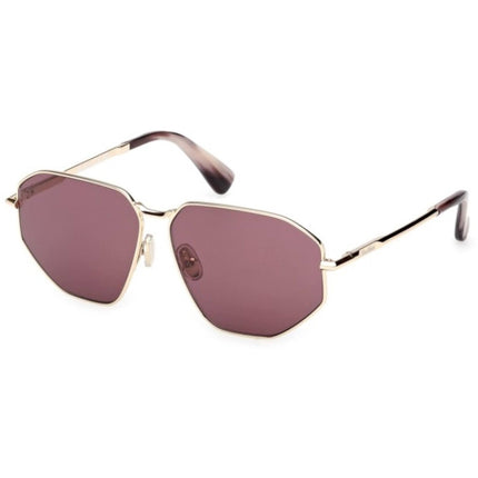 Max Mara Women's Sunglasses - Gold Metal Geometric Shape Full Rim Frame | MM0143 5932Y ,