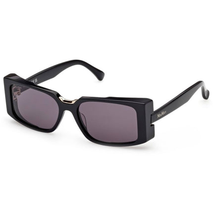 Max Mara Women's Sunglasses - Shiny Black Acetate Rectangular Frame | MM0159 5401A ,