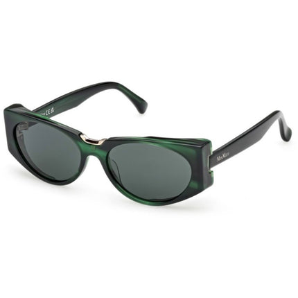 Max Mara Women's Sunglasses - Shiny Dark Green Acetate Cat Eye Frame | MM0160 5496N ,