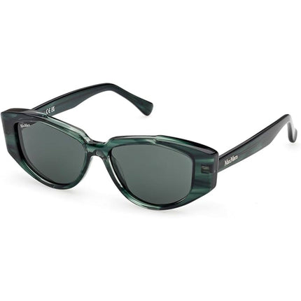 Max Mara Women's Sunglasses - Shiny Dark Green Acetate Oval Full Rim | MM0161 5296N ,