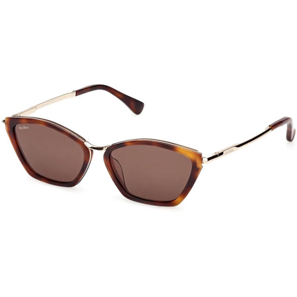 Max Mara Women's Sunglasses - Dark Havana Metal Cat Eye Full Rim Frame | MM0162 5452E ,