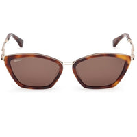 Max Mara Women's Sunglasses - Dark Havana Metal Cat Eye Full Rim Frame | MM0162 5452E ,