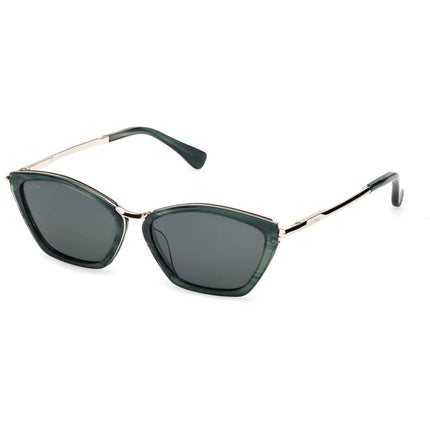 Max Mara Women's Sunglasses - Shiny Dark Green Metal Cat Eye Frame | MM0162 5496N ,