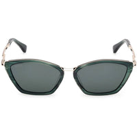 Max Mara Women's Sunglasses - Shiny Dark Green Metal Cat Eye Frame | MM0162 5496N ,