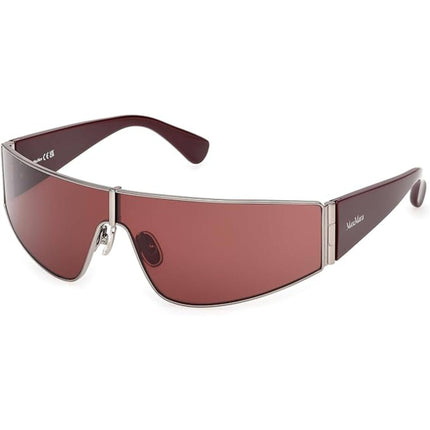 Max Mara Women's Sunglasses - Shiny Light Ruthenium Metal Shield Frame | MM0164 0014S ,