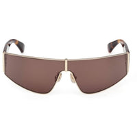 Max Mara Women's Sunglasses - Gold Metal Shield Shape Full Rim Frame | MM0164 0032E ,