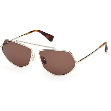 Max Mara Women's Sunglasses - Gold Metal Geometric Shape Full Rim Frame | MM0165 6032E ,