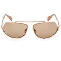 Max Mara Women's Sunglasses - Shiny Light Brown Metal Geometric Frame | MM0165 6045E ,