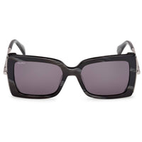 Max Mara Women's Sunglasses - Black Horn Plastic/Metal Cat Eye Frame | MM0166 5363A ,