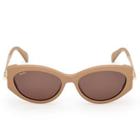Max Mara Women's Sunglasses - Matte Light Brown Acetate Oval Frame | MM0167 5446E ,