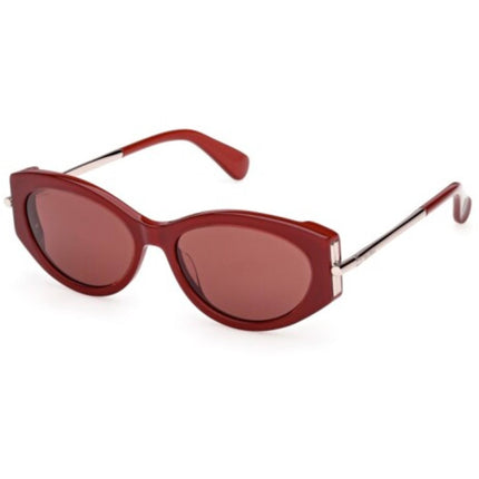 Max Mara Women's Sunglasses - Shiny Bordeaux Acetate Oval Full Rim | MM0167 5469S ,