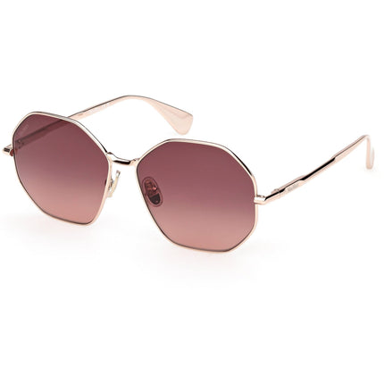 Max Mara Women's Sunglasses - Shiny Rose Gold Metal Geometric Frame | MM0168 5728F ,