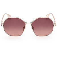 Max Mara Women's Sunglasses - Shiny Rose Gold Metal Geometric Frame | MM0168 5728F ,