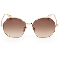 Max Mara Women's Sunglasses - Gold Metal Geometric Shape Full Rim Frame | MM0168 5732F ,