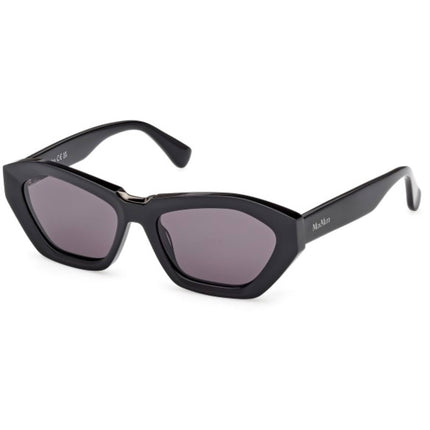 Max Mara Women's Sunglasses - Shiny Black Acetate Cat Eye Full Rim | MM0169 5401A ,
