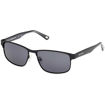 Skechers Men's Sunglasses - Matte Black Metal Rectangular Full Rim | SE00046 5602D ,