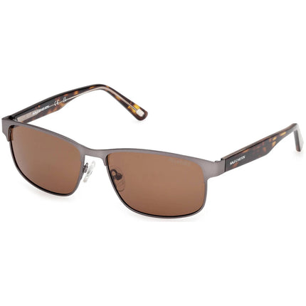 Skechers Men's Sunglasses - Matte Gunmetal Metal Rectangular Frame | SE00046 5609H ,