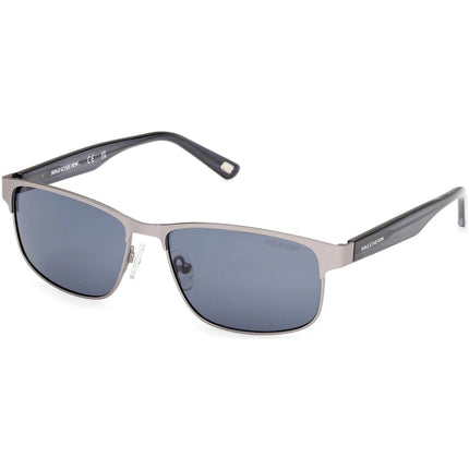 Skechers Men's Sunglasses - Matte Light Nickeltin Rectangular Frame | SE00046 5611D ,