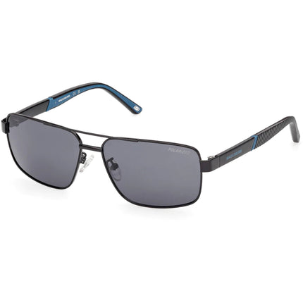 Skechers Men's Sunglasses - Shiny Black Metal Pilot Full Rim Frame | SE00157 5901D ,