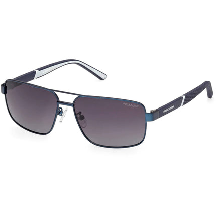 Skechers Men's Sunglasses - Shiny Blue Metal Pilot Full Rim Frame | SE00157 5990D ,