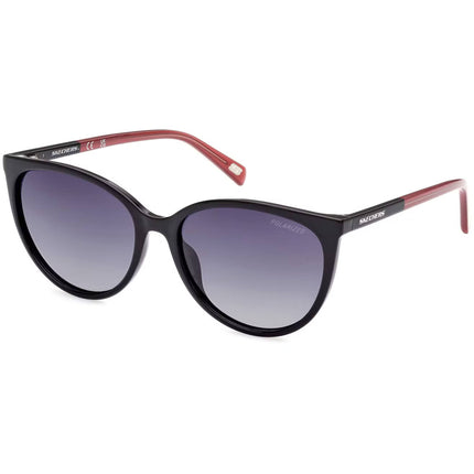 Skechers Women's Sunglasses - Shiny Black Injected Plastic Panthos | SE6169 5601D ,
