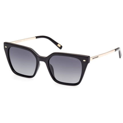 Skechers Women's Sunglasses - Shiny Black Injected Plastic Square Frame | SE6217 5201D ,