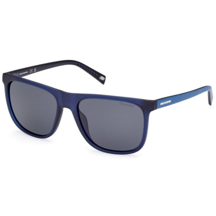 Skechers Men's Sunglasses - Shiny Blue Injected Plastic Square Frame | SE6290 5690D ,