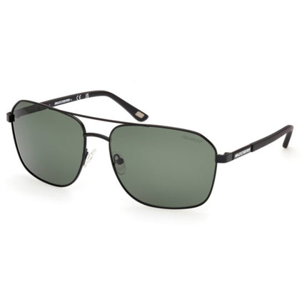 Skechers Men's Sunglasses - Matte Black Metal Aviator Full Rim Frame | SE6366 6502R ,