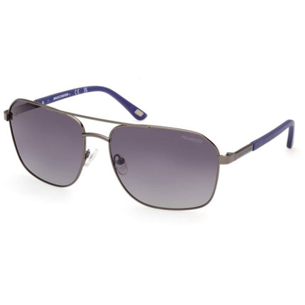 Skechers Men's Sunglasses - Matte Gunmetal Metal Aviator Full Rim Frame | SE6366 6509D ,