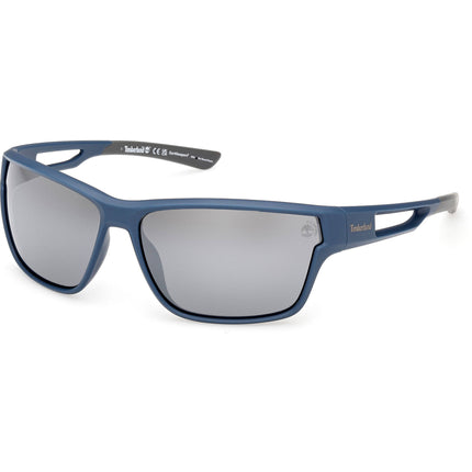 Timberland Men's Sunglasses - Matte Blue Wraparound Full Rim Frame | TB00001 6591D ,