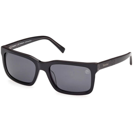 Timberland Men's Sunglasses - Shiny Black Acetate Rectangular Frame | TB00021 5701D ,