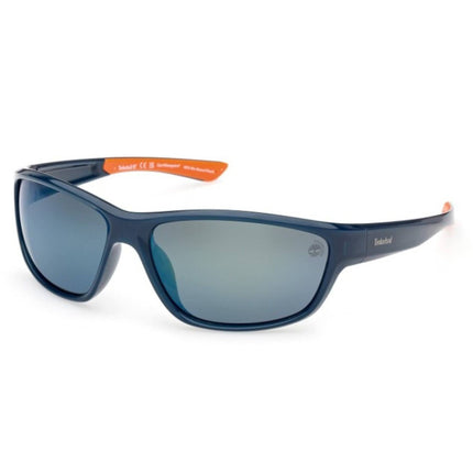 Timberland Men's Sunglasses - Shiny Blue Rectangular Full Rim Frame | TB00024 6490R ,
