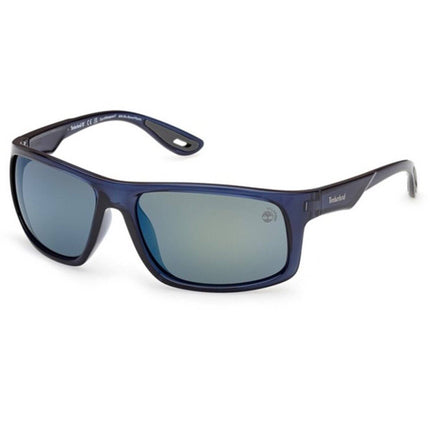 Timberland Men's Sunglasses - Shiny Blue Acetate Rectangular Frame | TB00034 6290D ,