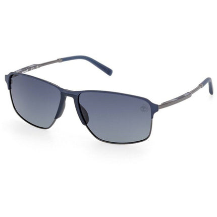 Timberland Men's Sunglasses - Matte Blue Metal Rectangular Full Rim | TB00040 6291D ,