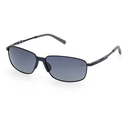 Timberland Men's Sunglasses - Matte Blue Metal Rectangular Full Rim | TB00041 6191D ,