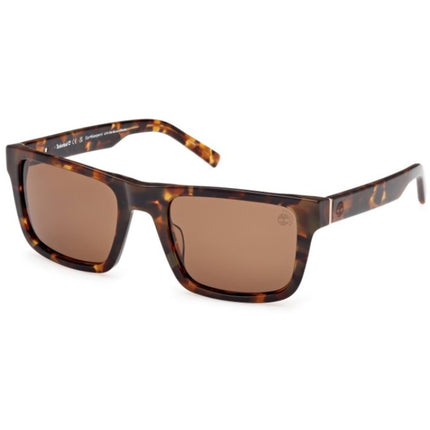 Timberland Men's Sunglasses - Red Havana Acetate Square Full Rim Frame | TB00042 5554H ,