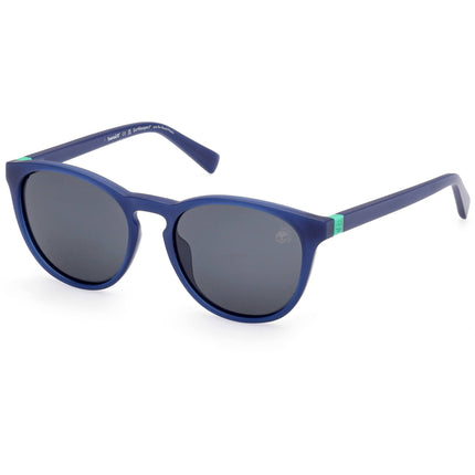 Timberland Kid's Sunglasses - Matte Blue Acetate Round Full Rim Frame | TB00049 5191D ,