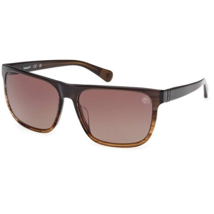 Timberland Men's Sunglasses - Dark Brown/Other Plastic Square Frame | TB00054-H 6550H ,
