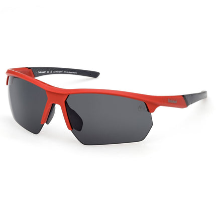 Timberland Men's Sunglasses - Matte Red Wraparound Half Rim Frame | TB00056 7367D ,