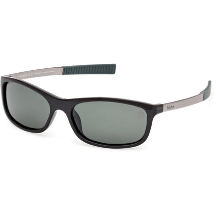 Timberland Men's Sunglasses - Shiny Black Rectangular Shape Frame | TB00062-H 6001R ,