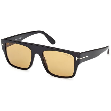 Tom Ford Men's Sunglasses - Dunning-02 Shiny Black Acetate Square Frame | FT0907 5501E ,